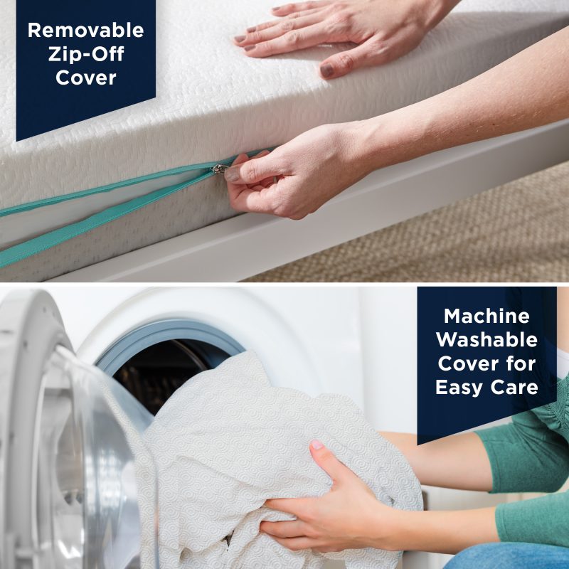 Waterproof and removeable zip-off cover and machine washable