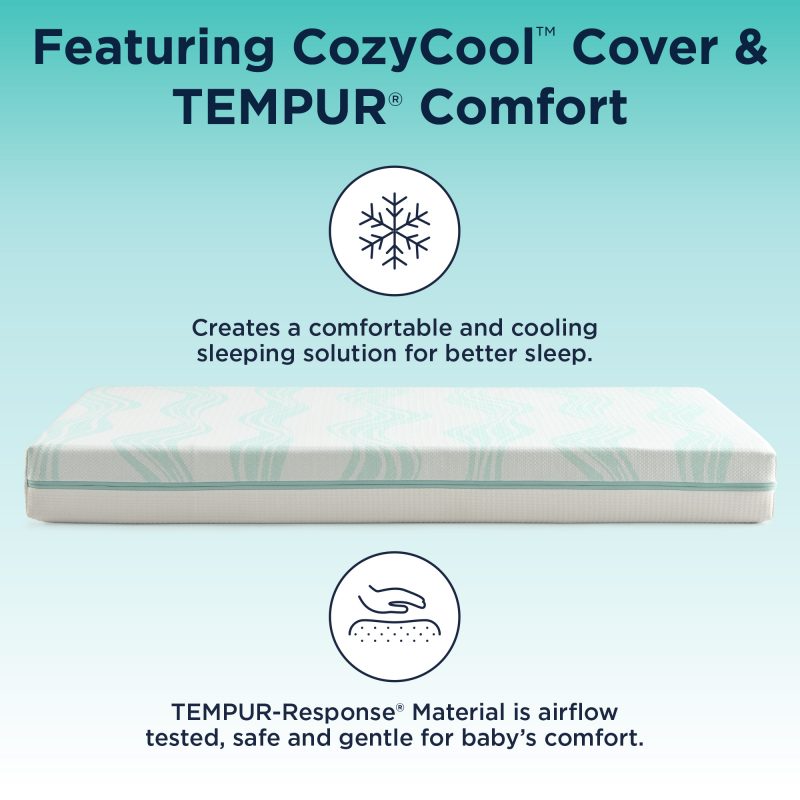 TEMPUR-DREAM COOLING & BREATHABLE 2-STAGE CRIB MATTRESS - Aqua Breeze Image 4